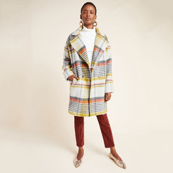 Eva Franco Camille Double-Breasted Plaid Coat - Picture 3 of 4